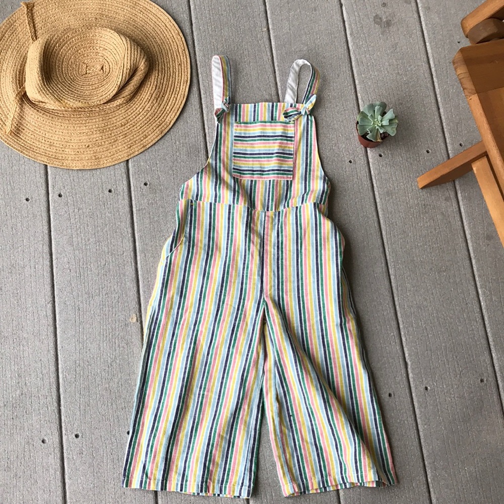 Mini Boden multi color girl’s cotton overalls